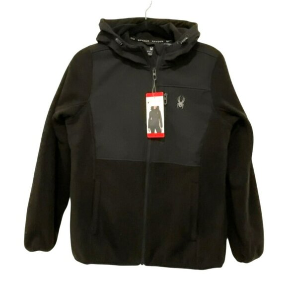 Spyder Womens Black Fleece Hooded Jacket M NWT - Picture 3 of 7